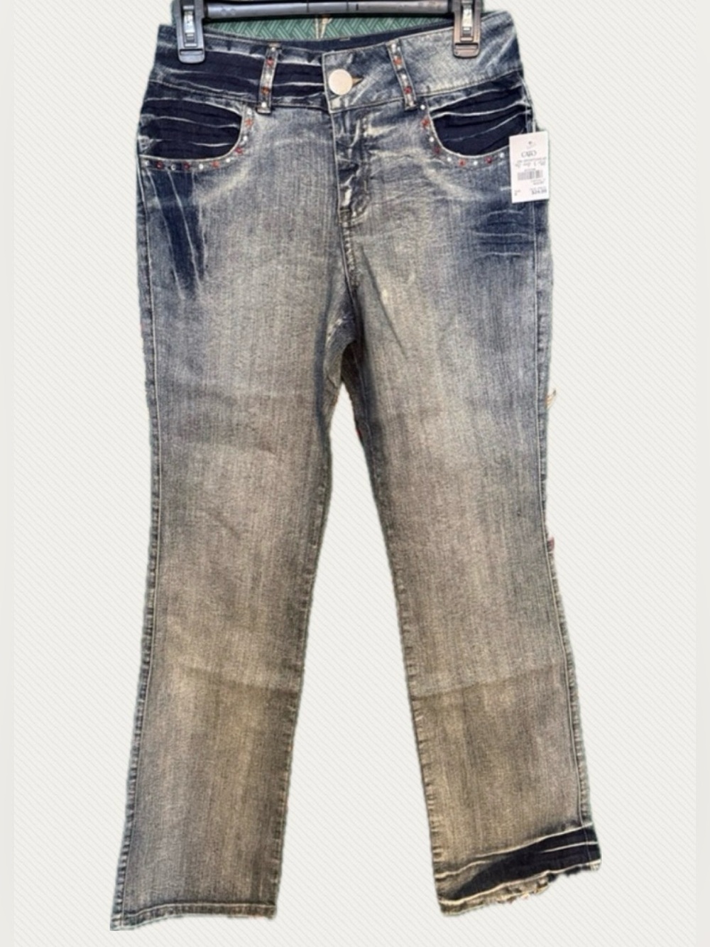 NWT Cato J/M Embellished Bootcut Jeans | Size 6 | Rhinestone Accent Denim Y2K